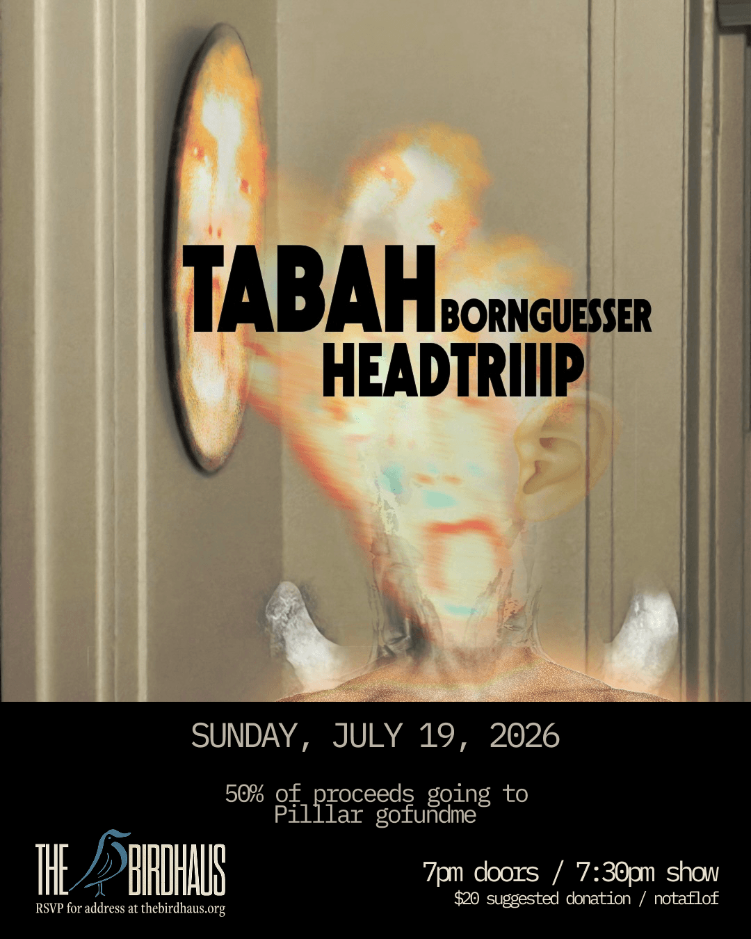 HEADTRIIIP / TABAH / BORNGUESSER flyer