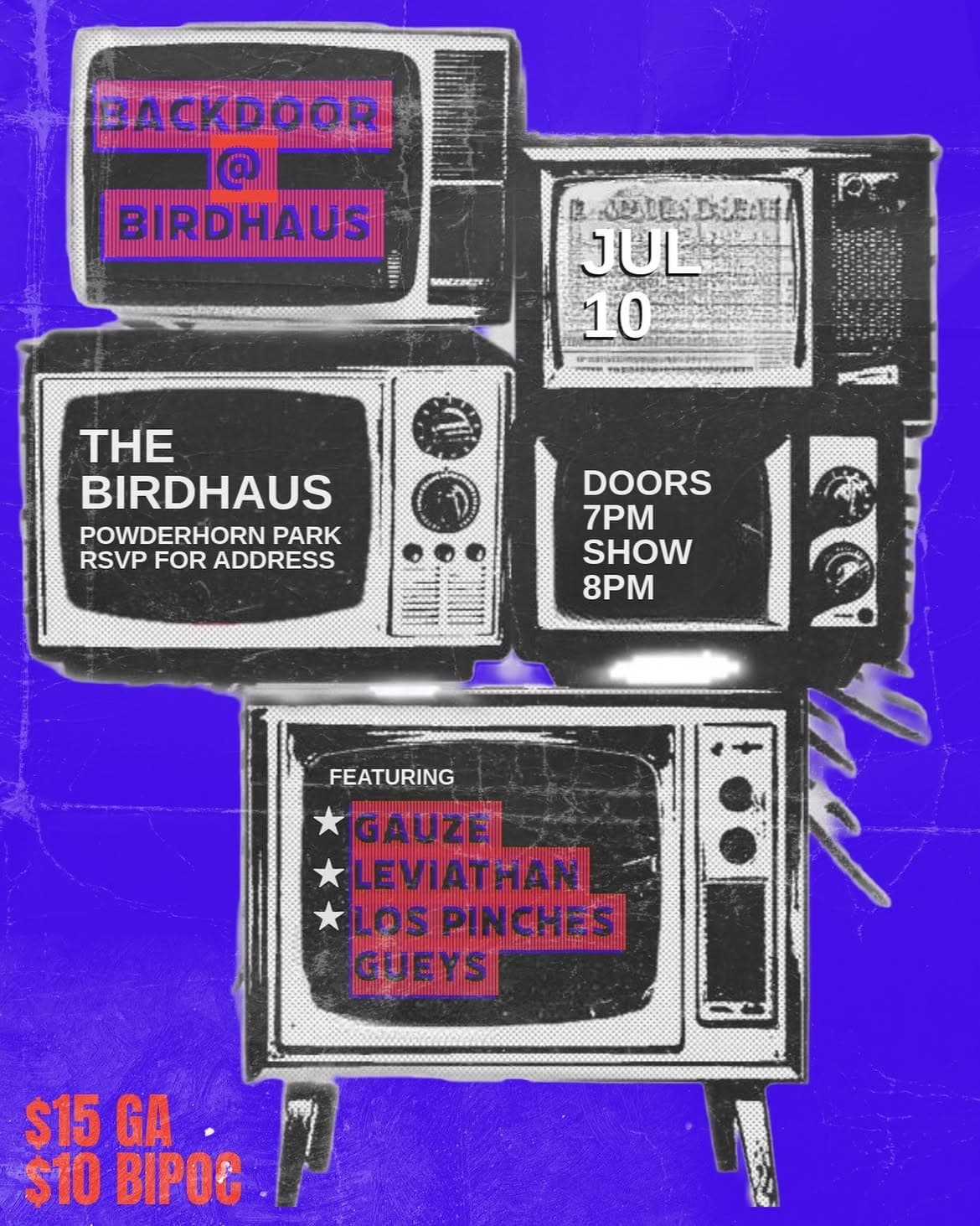 GAUZE / LEVIATHAN / LOS PINCHES GUEYS flyer