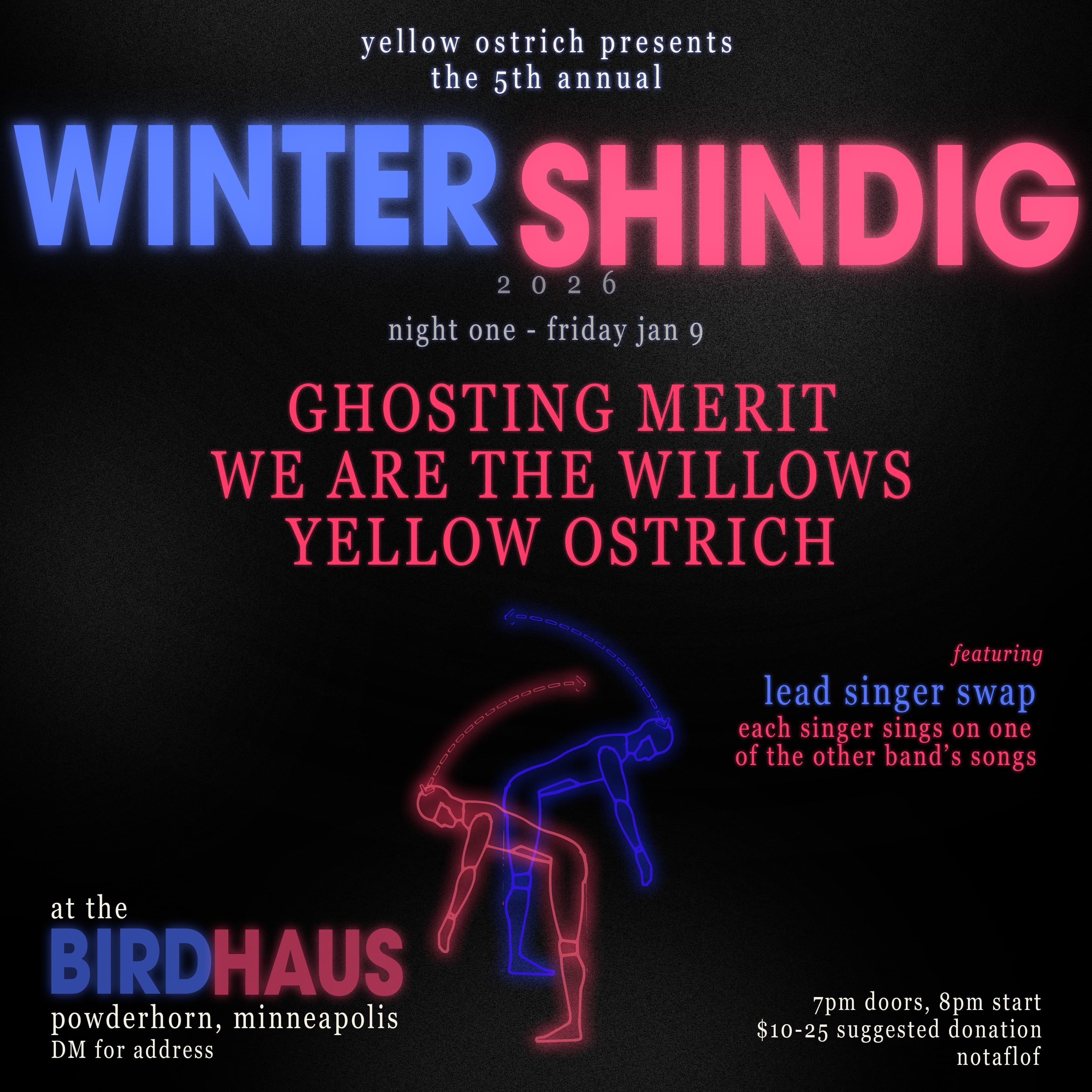 Yellow Ostrich Winter Shindig 2026 - Night One flyer
