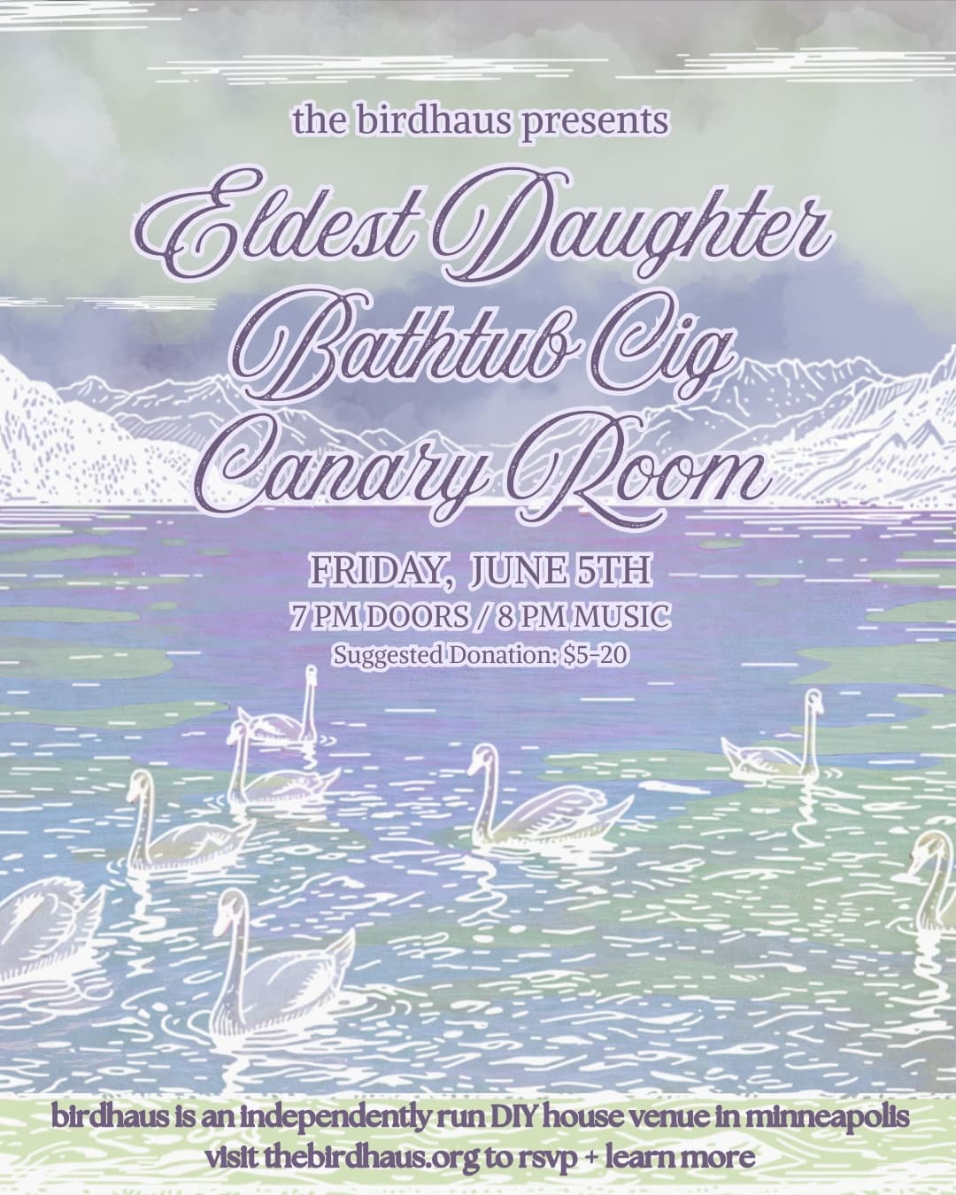 ELDEST DAUGHTER / BATHTUB CIG / CANARY ROOM flyer